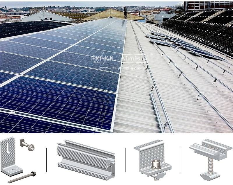 Supports de montage solaires de pied en L pour toit en étain/métal