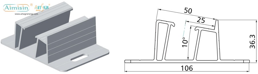 système de montage solaire sur toit plat