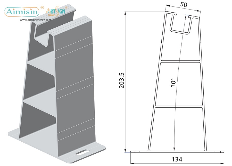 système de montage solaire sur toit plat