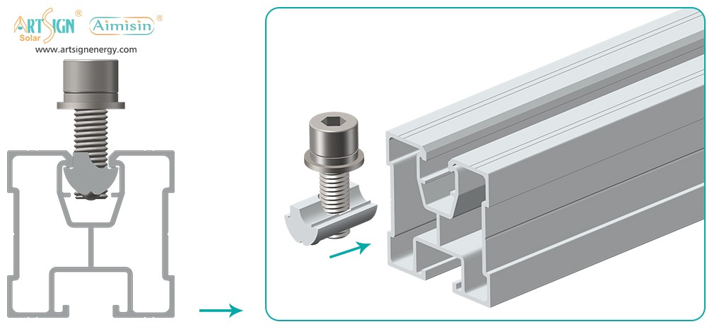 ART SIGN solar aluminum rail AS-GR-01 installation method 1