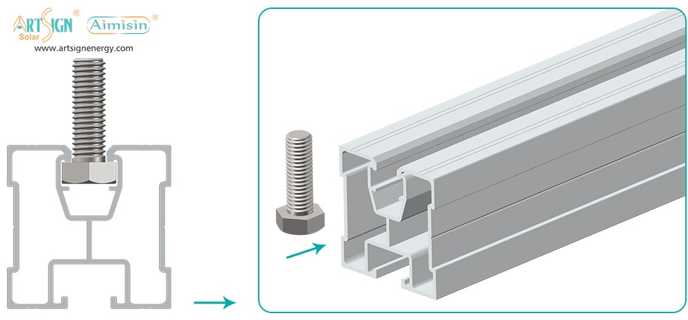 ART SIGN solar aluminum rail AS-GR-01 installation method 2