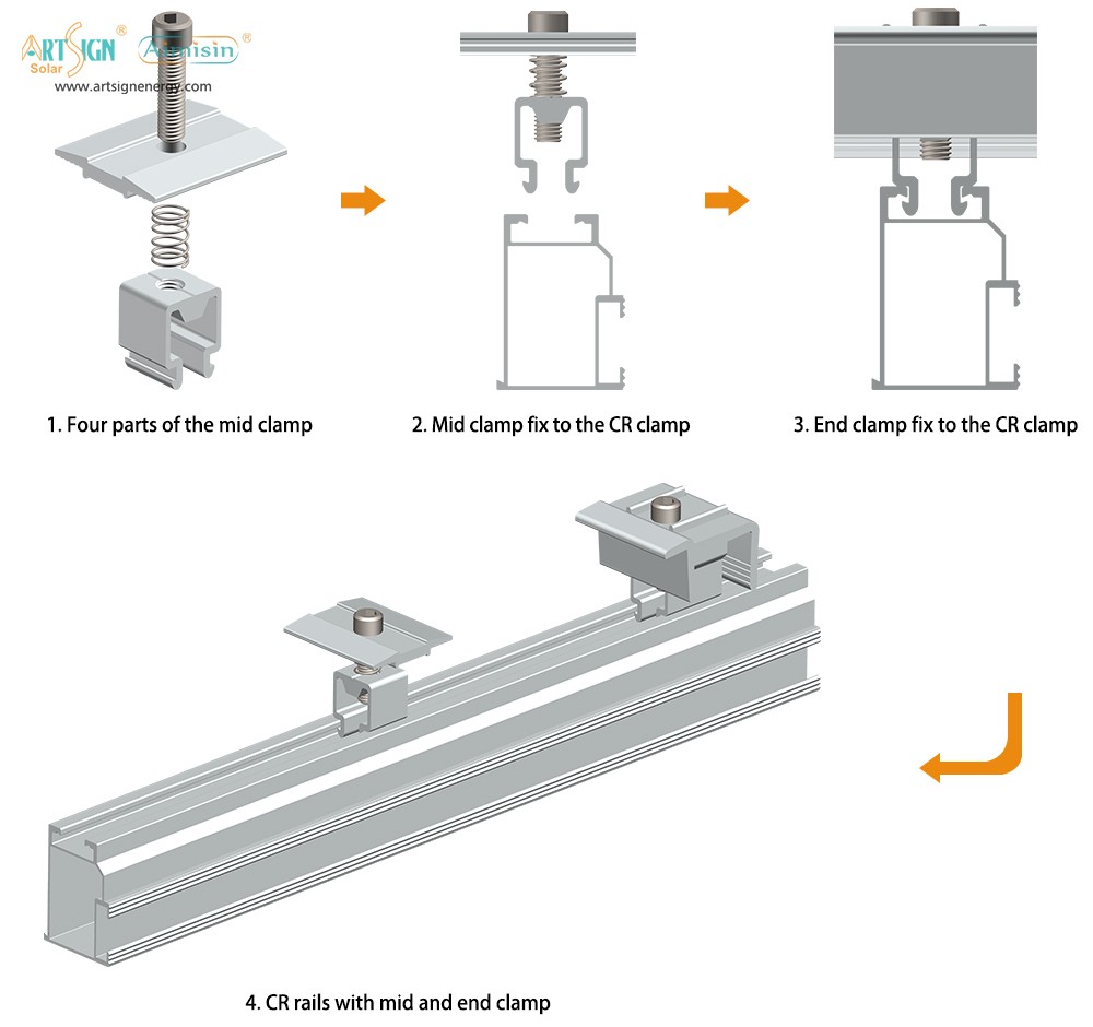 ART SIGN solar panel clamp bracket AS-AMC-01B