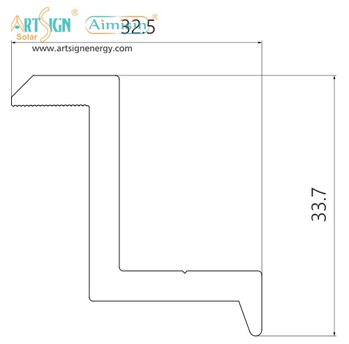 ART SIGN solar panel end clamps AS-A-EC32 size