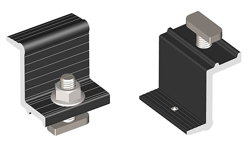 aluminum solar panel mounting end with T bolt