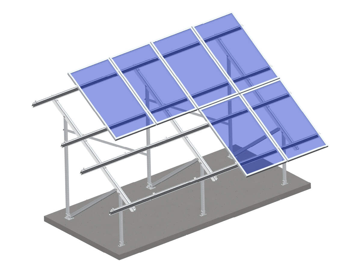 L'aluminium solaire au sol mont - Simple fente U faisceau 