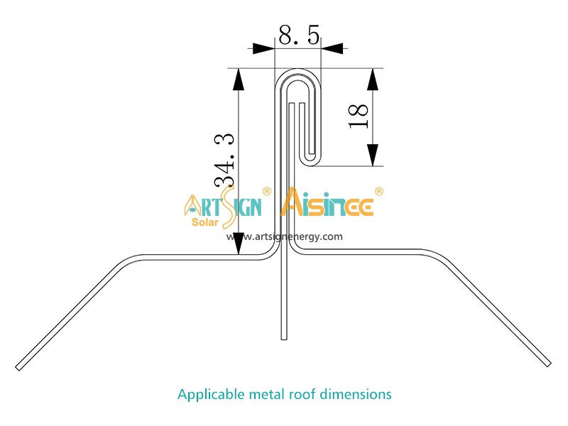 Collier de fixation pour toiture à joints debout en aluminium AS-ARH-31 | ART SIGN