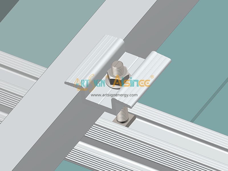 Collier de serrage central en aluminium pour supports de fixation solaires, certifié CE | ART SIGN