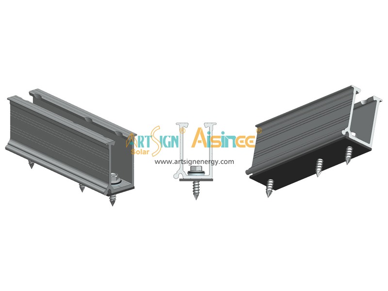 Rail solaire miniature anodisé sur mesure pour système de montage solaire sur toiture métallique | ART SIGN