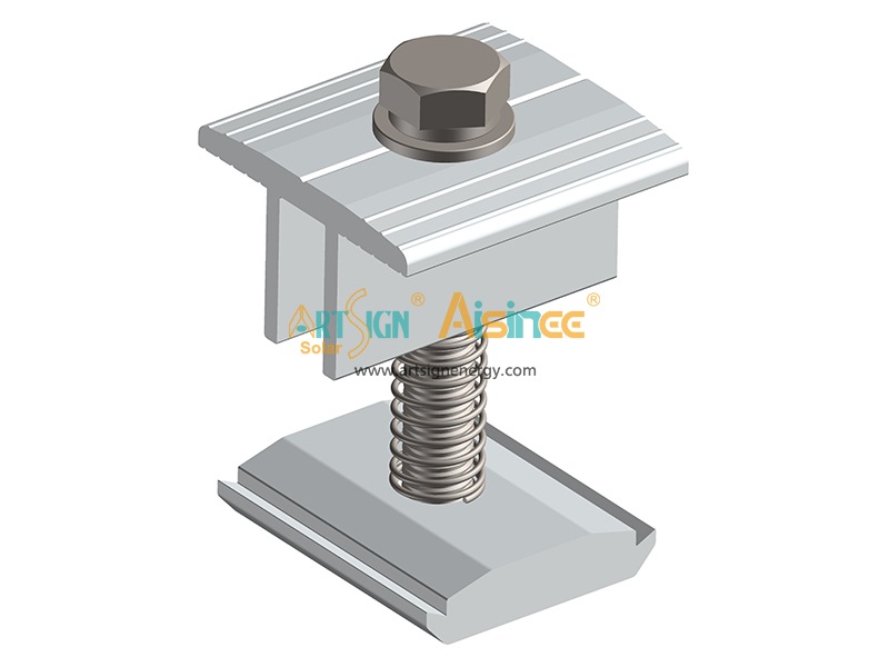 Collier de serrage central en aluminium pour la fixation de panneaux solaires certifié CE | Art Sign