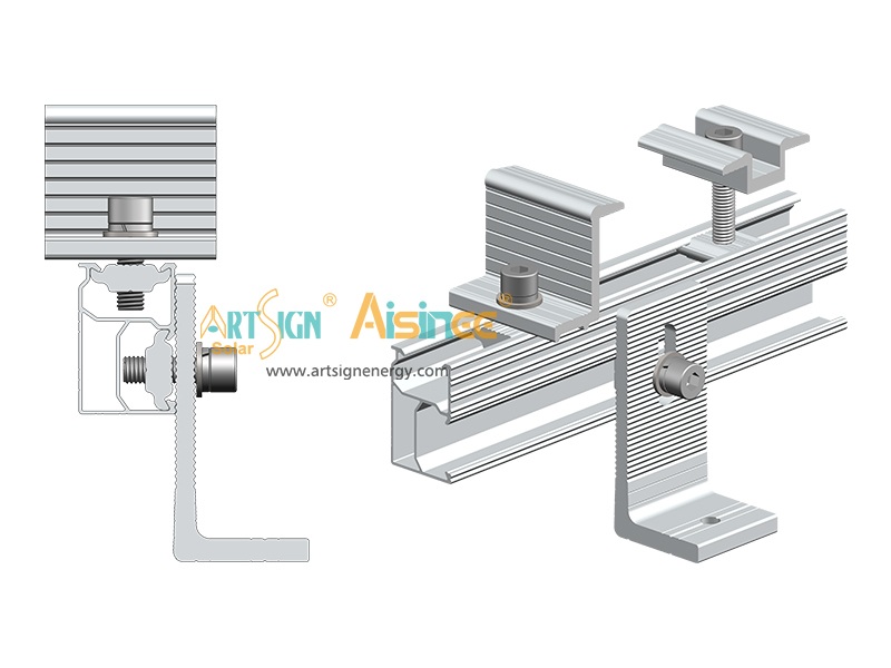 rails de montage pour toit de panneaux solaires en aluminium rail D 04#