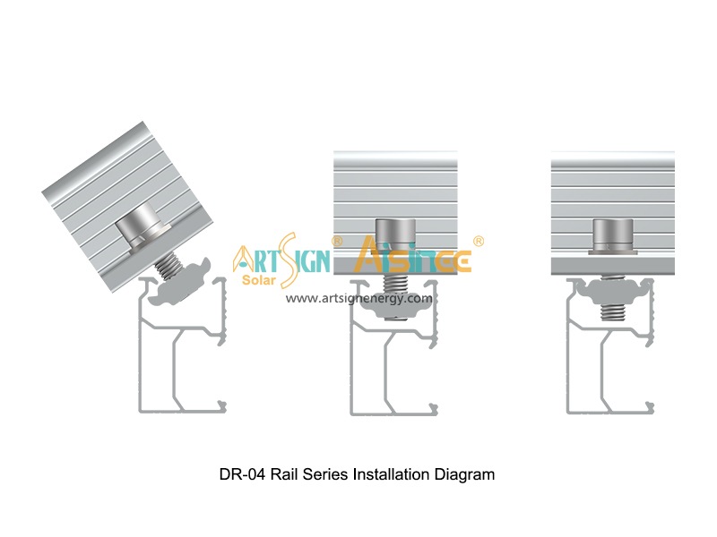 rails de montage pour toit de panneaux solaires en aluminium rail D 04#