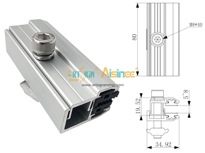 Pince en aluminium extrudé pour panneaux solaires à couches minces sans cadre | Art Sign