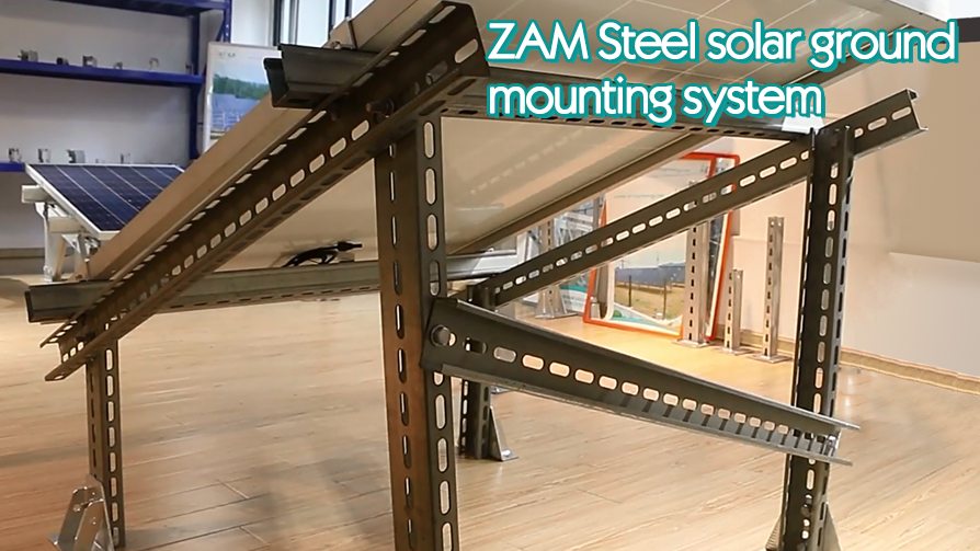 Système de montage au sol solaire en acier ZAM
