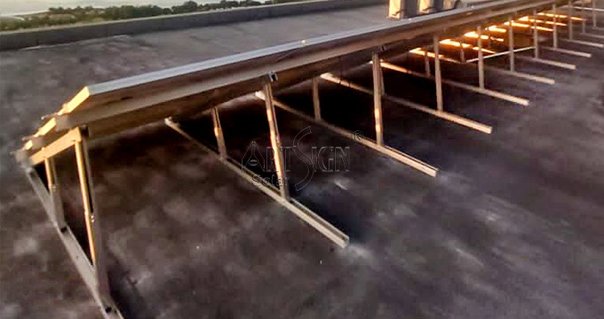 Système de fixation triangulaire réglable en aluminium pour panneau solaire sur toit plat | Panneau artistique