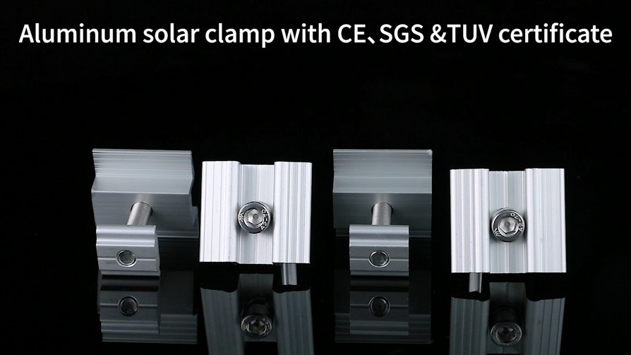 Pinces médianes solaires pour montage sur panneau pv en aluminium